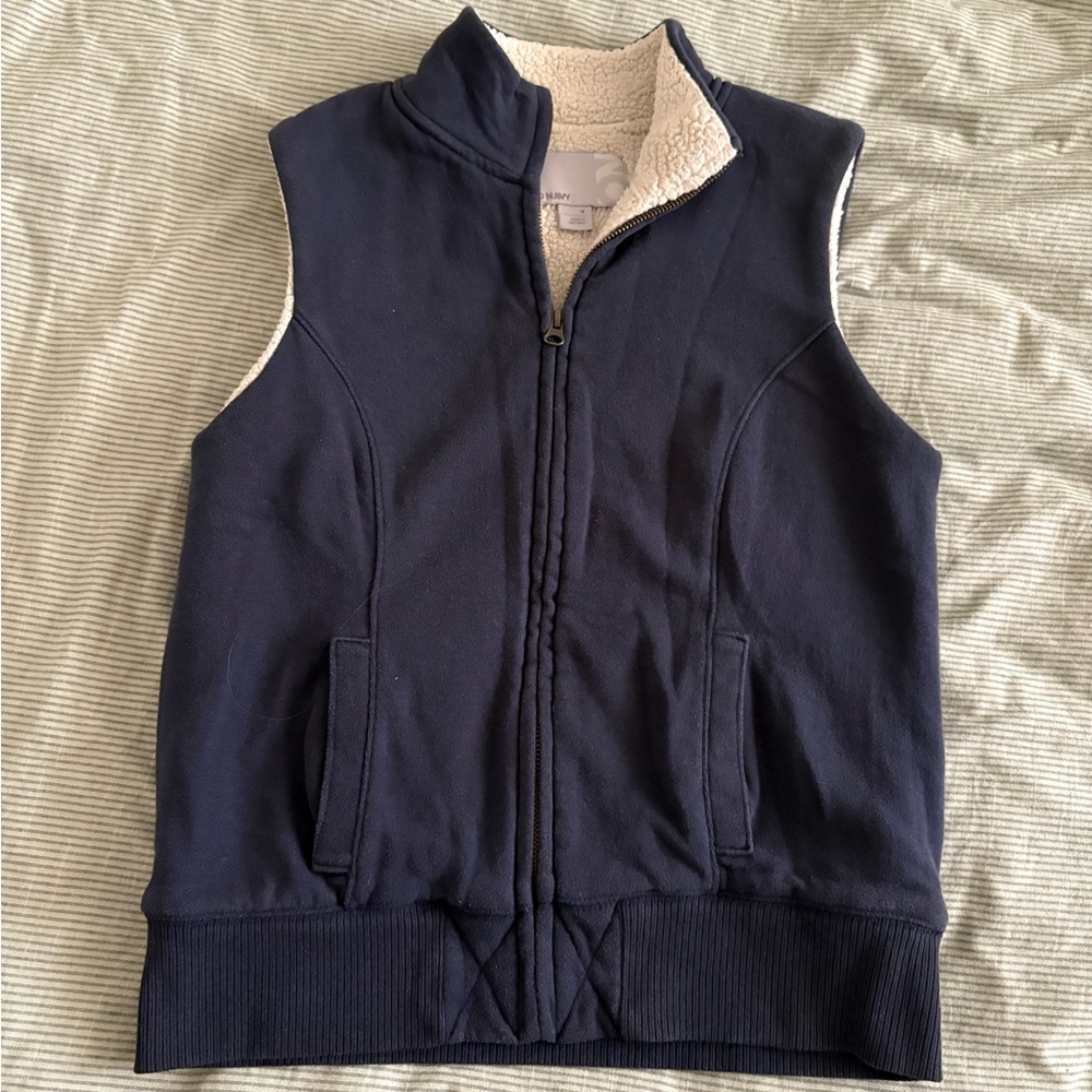Old Navy Blue Sleeveless Vest with Sherpa Lining